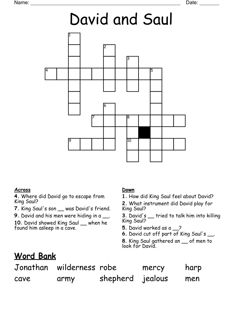 David and Saul Crossword