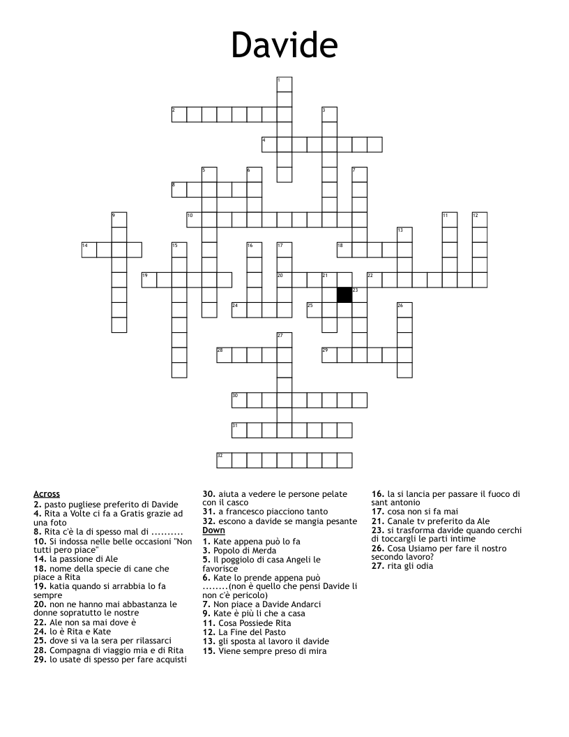 Davide Crossword