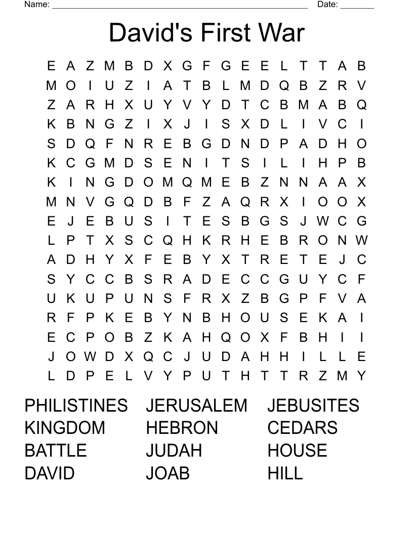 David's First War Word Search