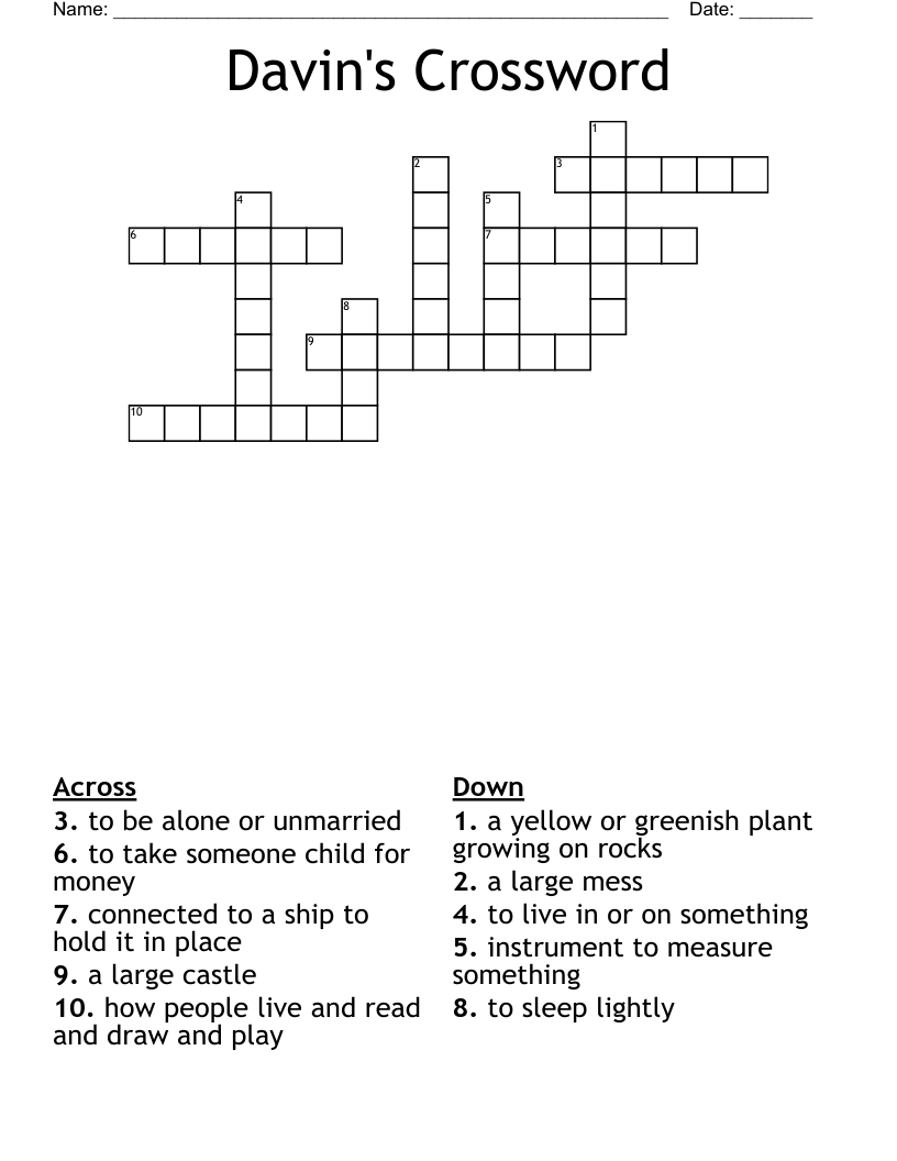 Davin's Crossword