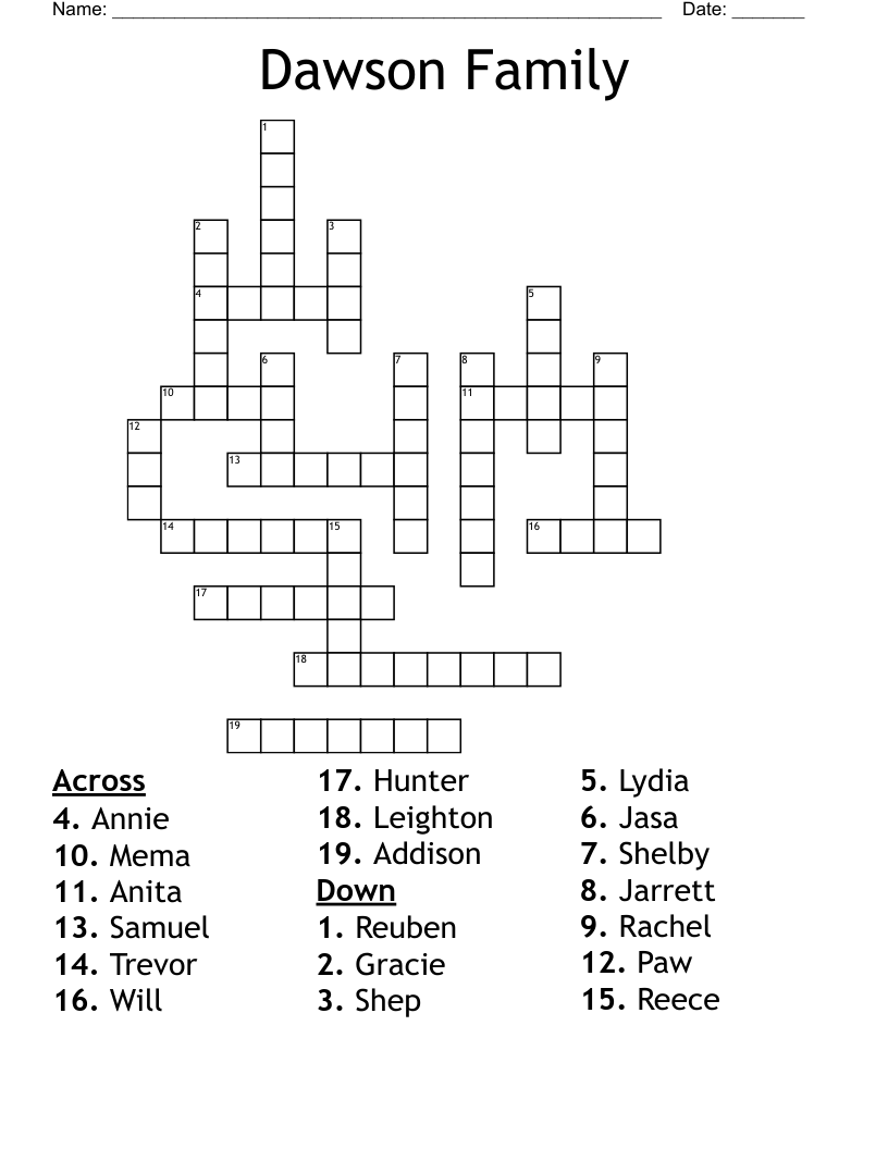 Dawson Family  Crossword