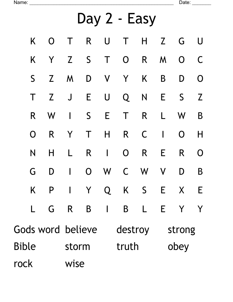 Day 2 - Easy Word Search