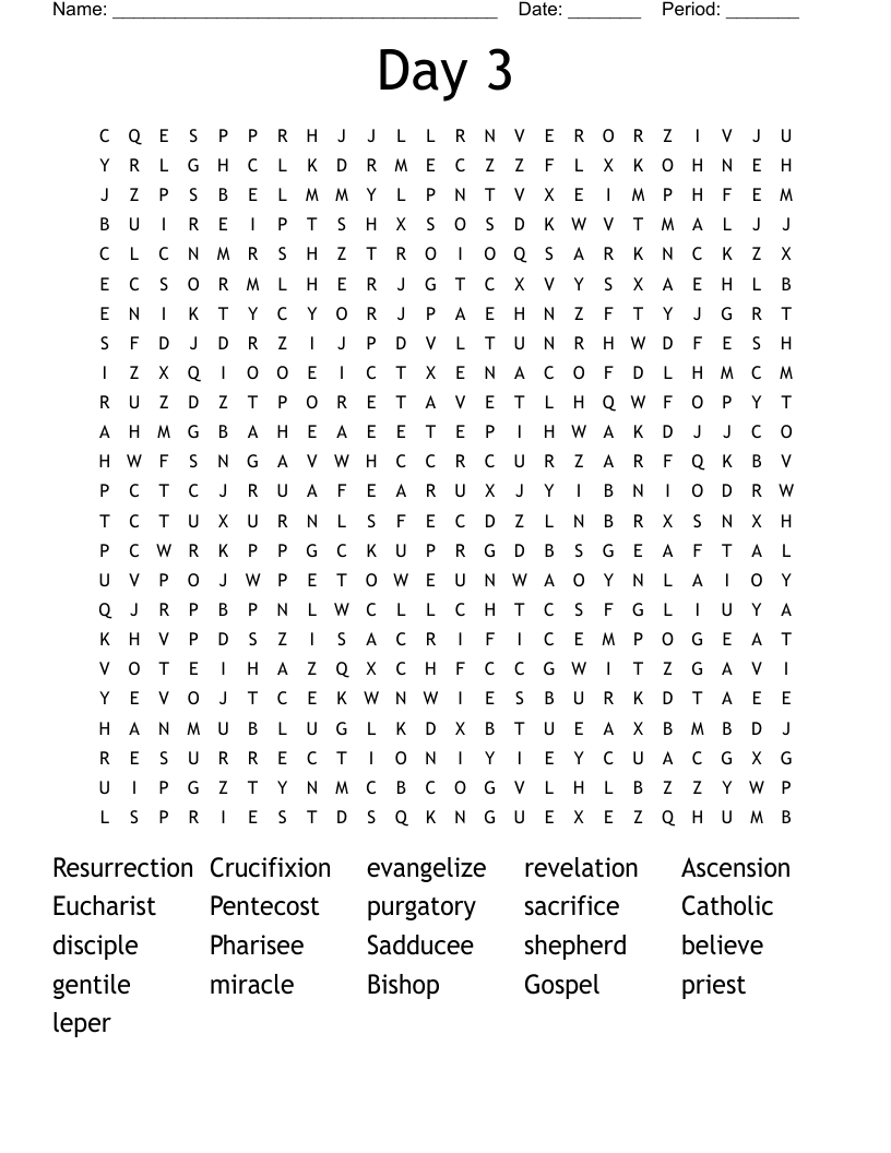 Day 3 Word Search