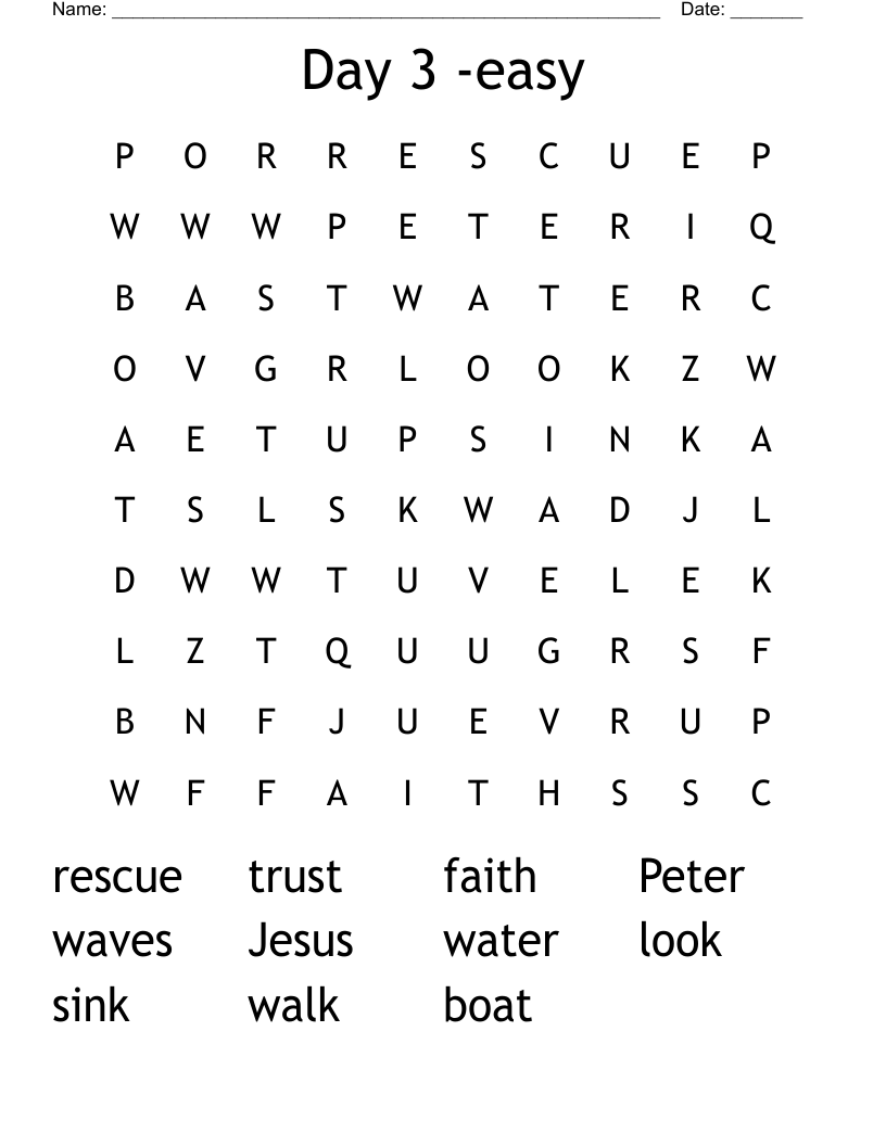 Day 3 -easy Word Search