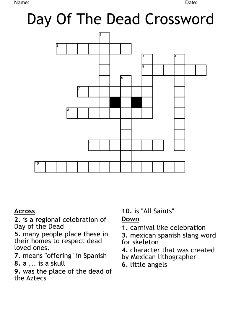 Day Of The Dead Crossword