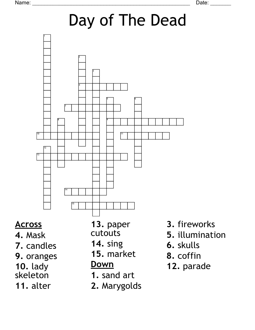 Day of The Dead Crossword