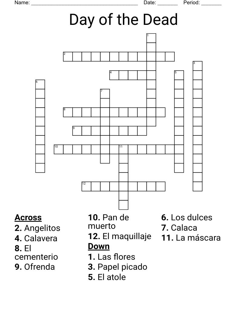 Day of the Dead Crossword