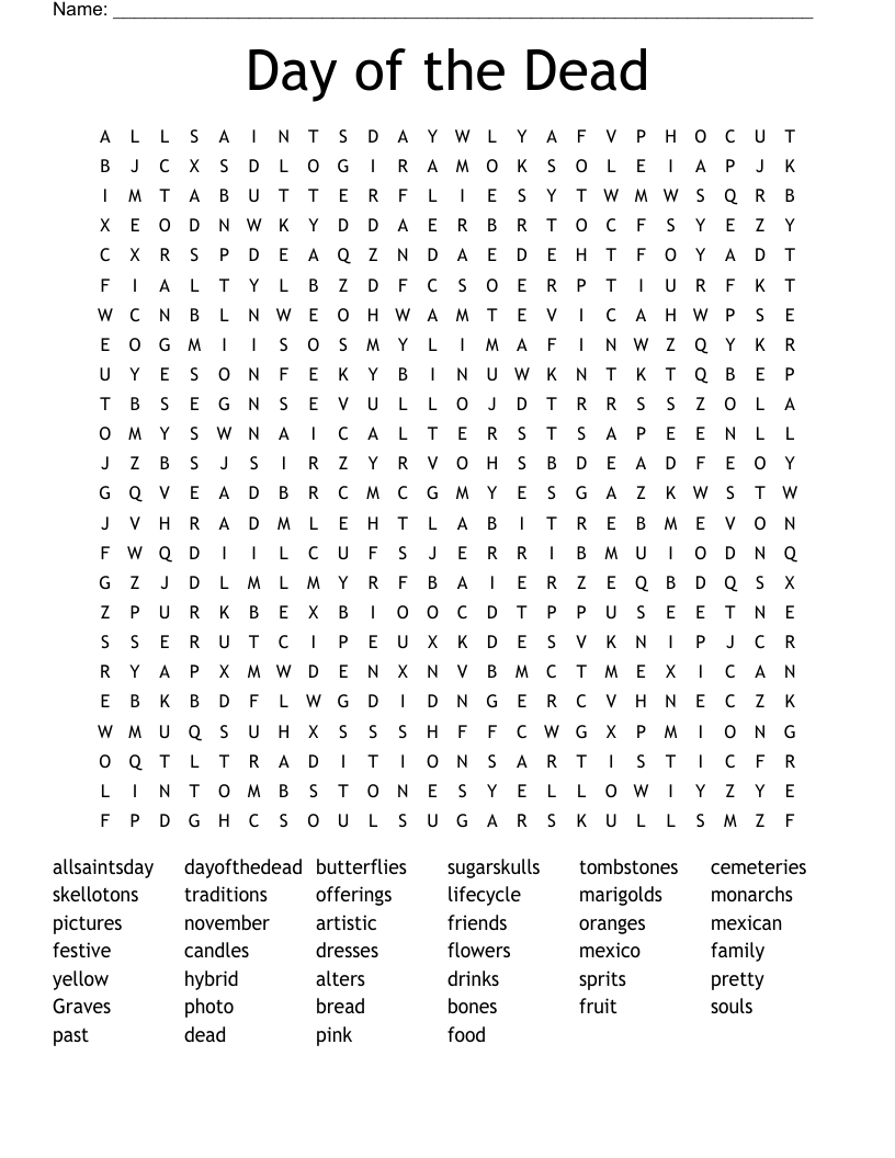 Day of the Dead Word Search