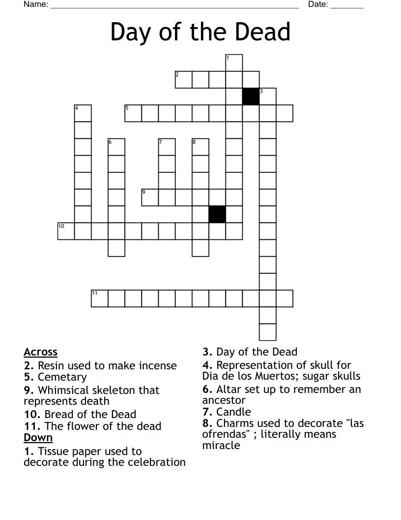 Day of the Dead Crossword