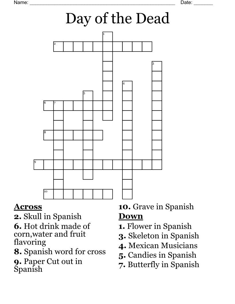 Day of the Dead Crossword