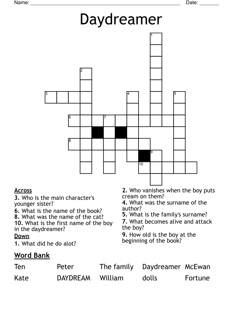 Daydreamer Crossword