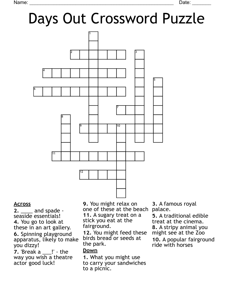 Days Out Crossword Puzzle