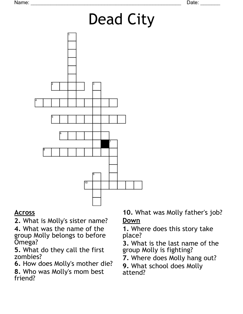 Dead City Crossword