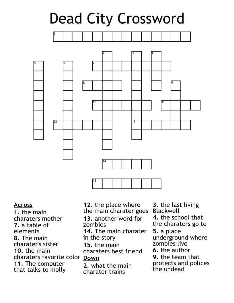Dead City Crossword