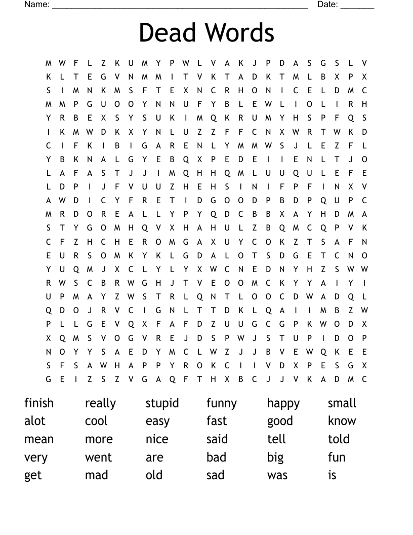 Dead Words Word Search