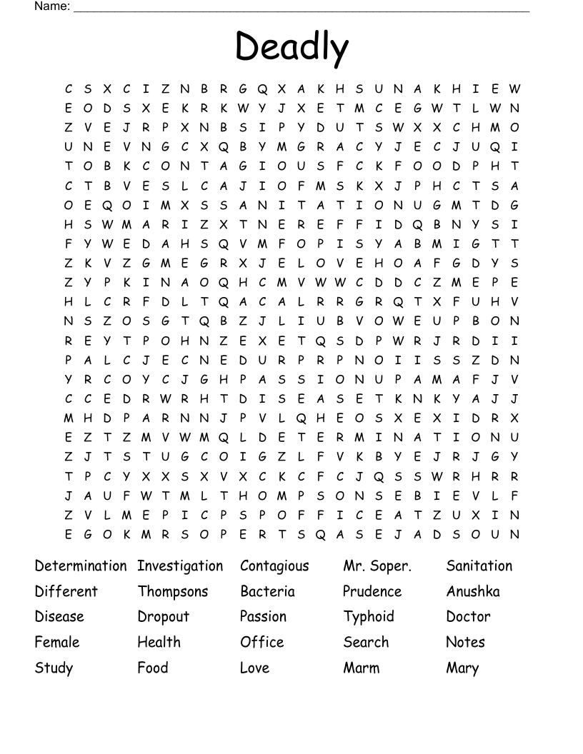 Deadly Word Search