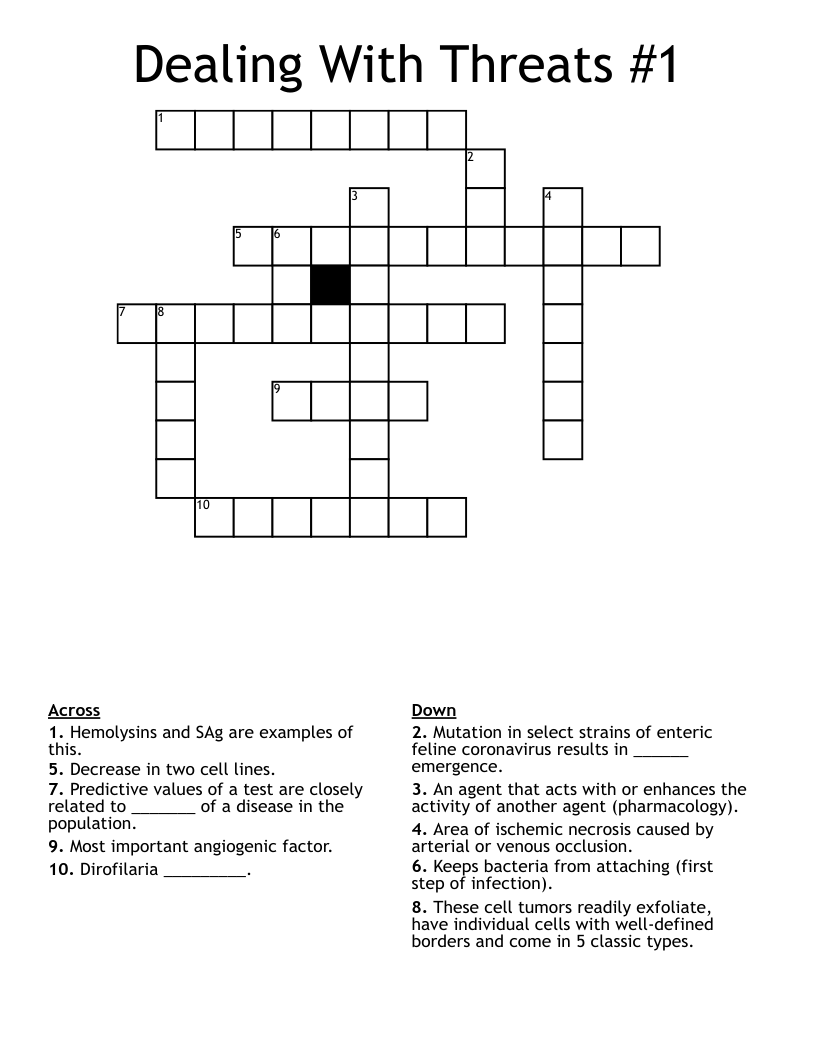 Dealing With Threats #1 Crossword
