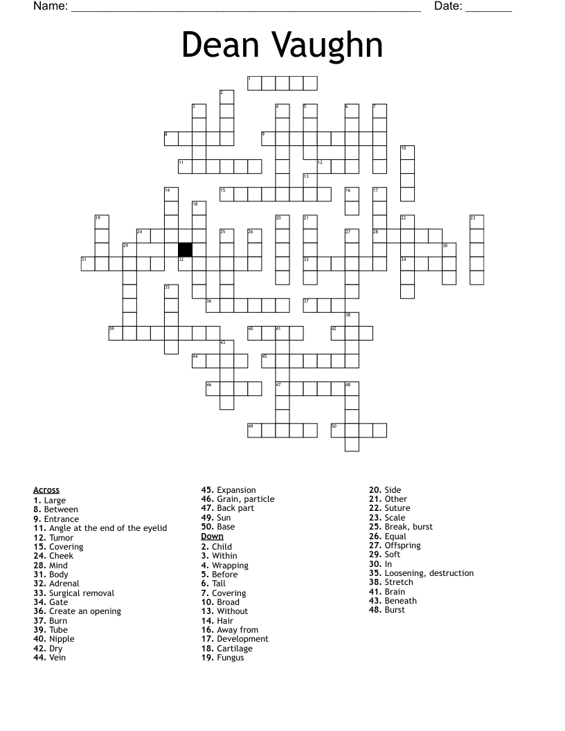 Dean Vaughn Crossword