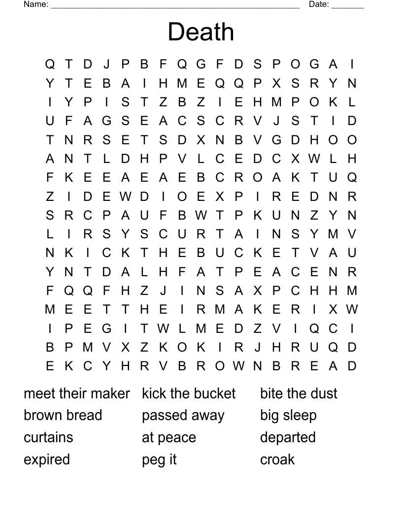 Death Word Search