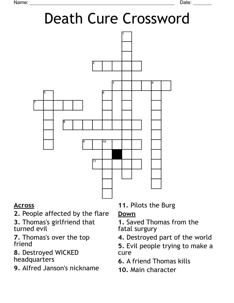 Death Cure Crossword