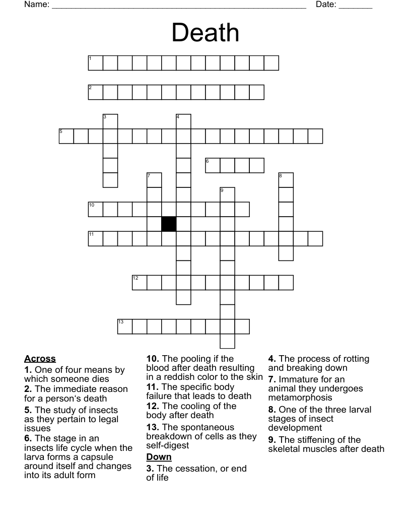 Death  Crossword