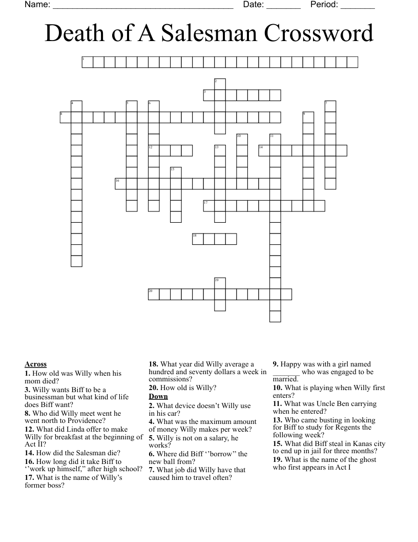 Death of A Salesman Crossword