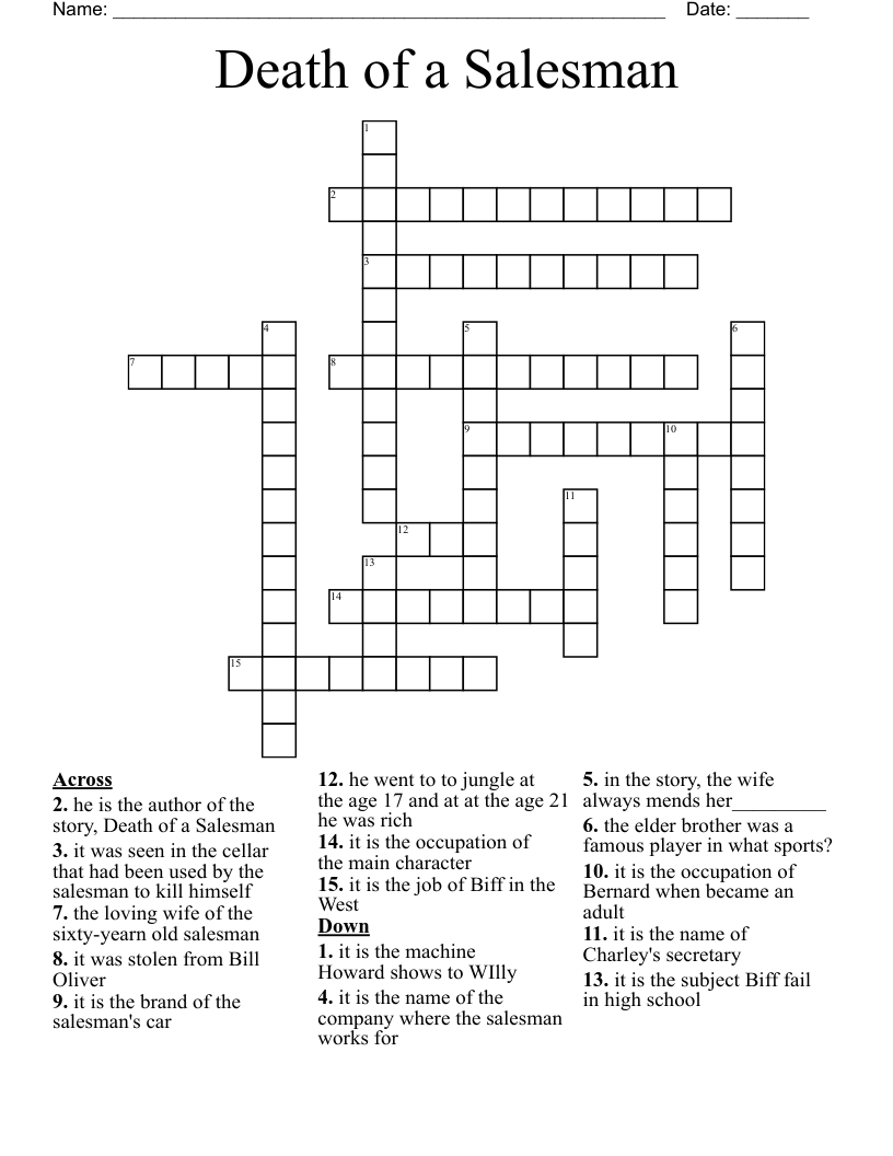 Death of a Salesman Crossword