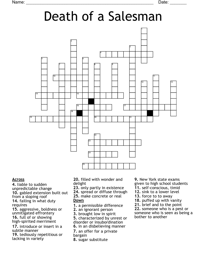 Death of a Salesman Crossword