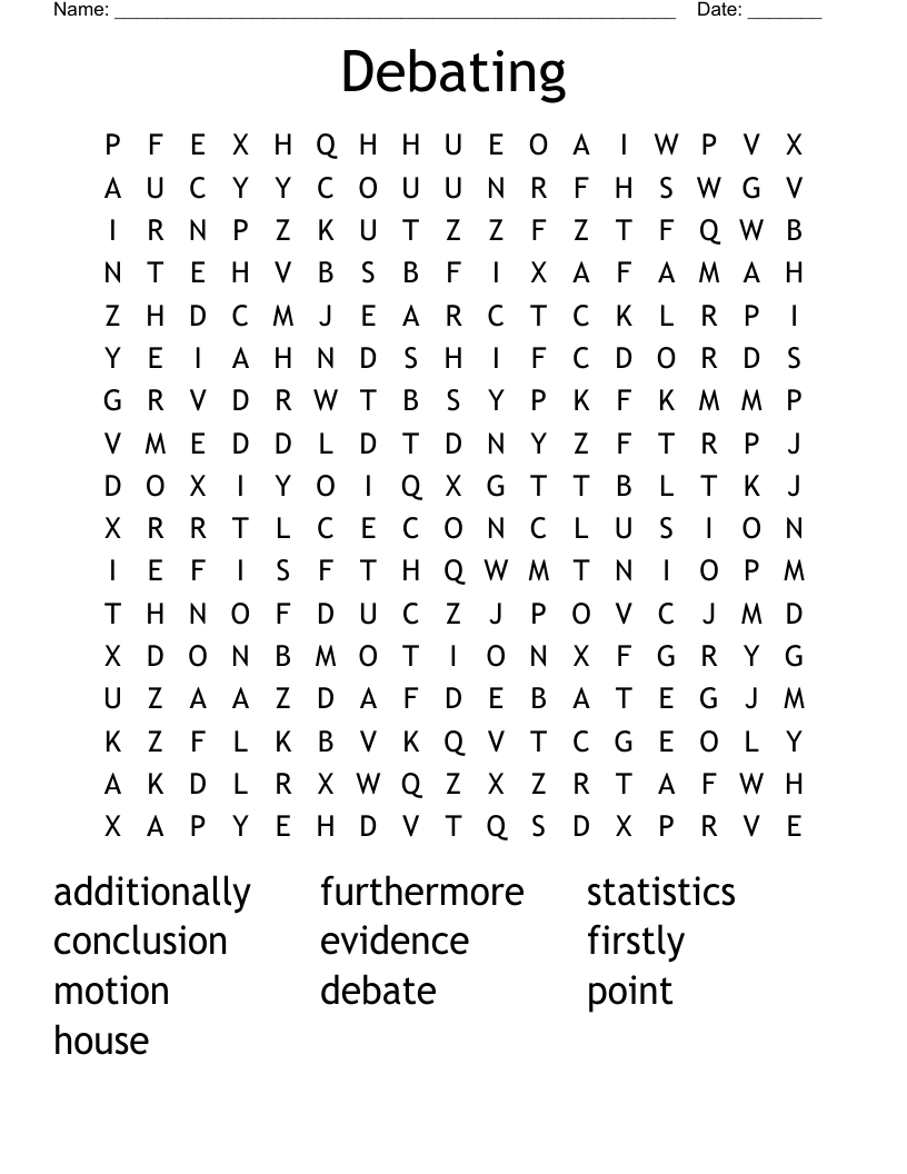 Debating Word Search