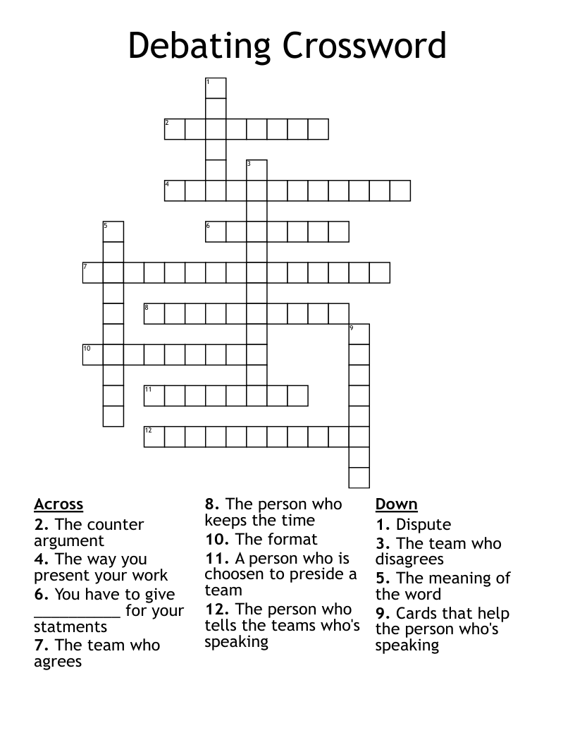 Debating Crossword