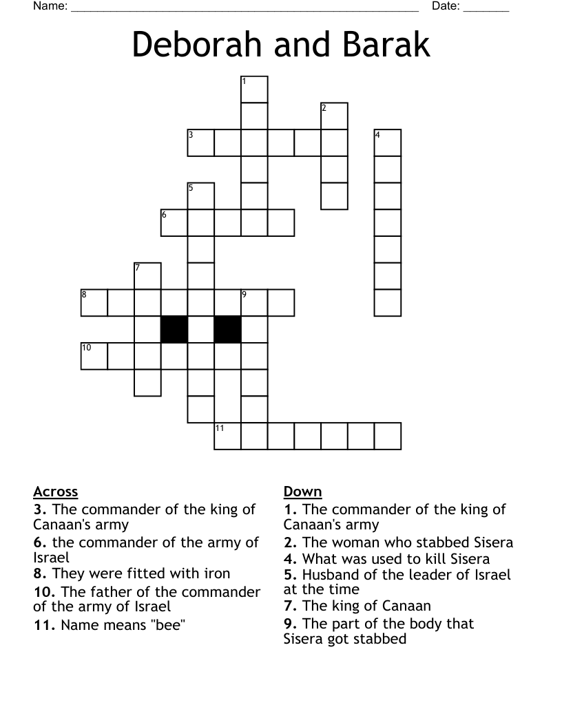 Deborah and Barak Crossword