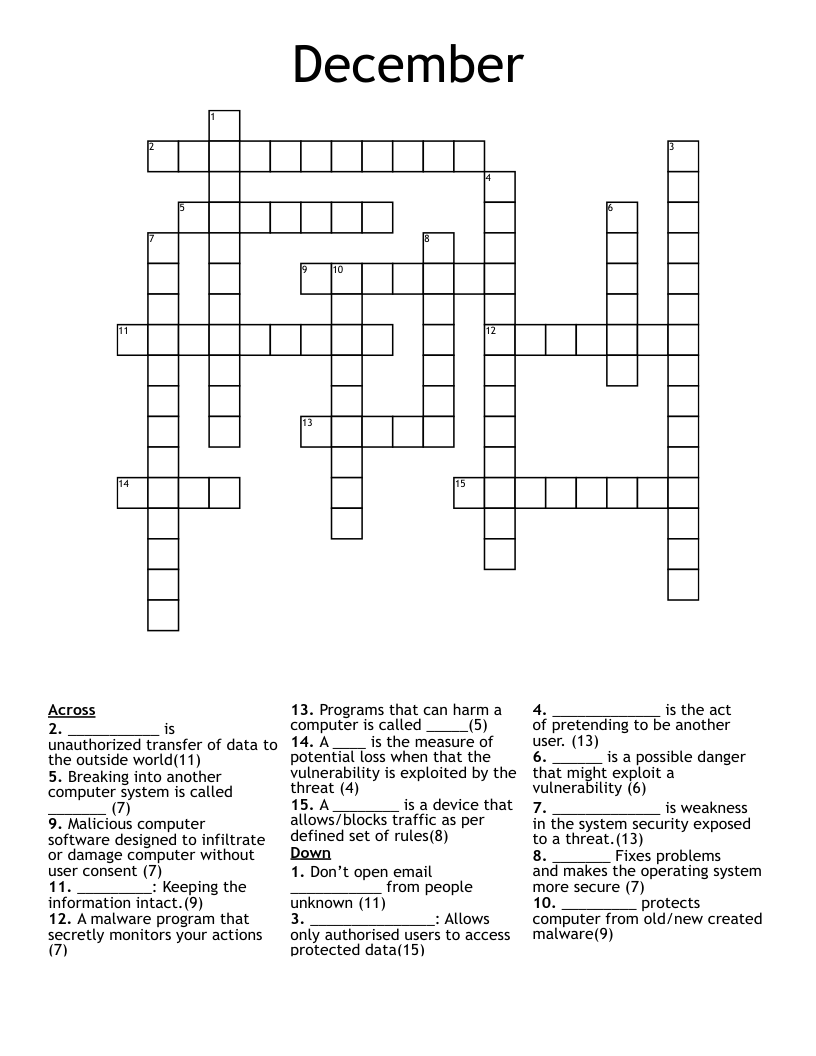 December Crossword