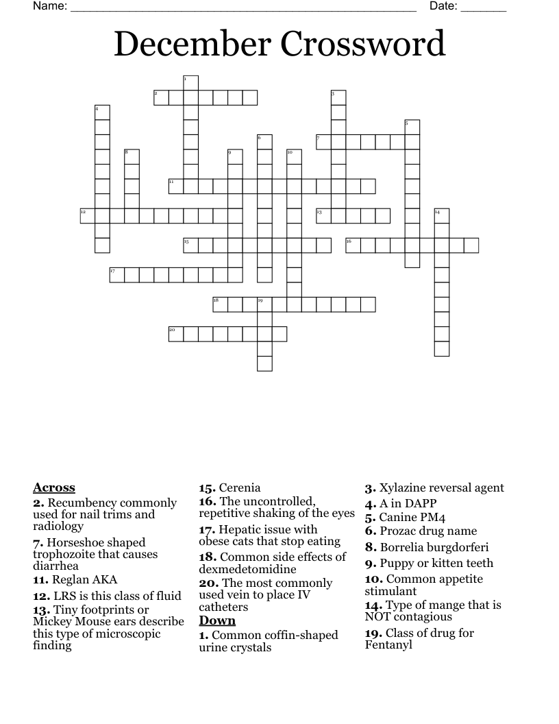 December Crossword