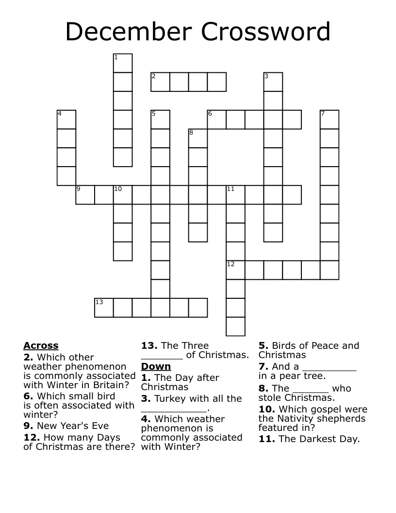 December Crossword
