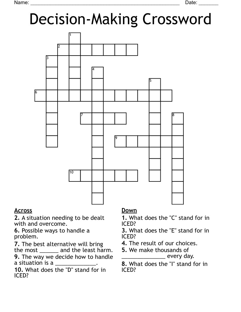 Decision-Making Crossword