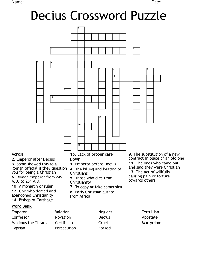 Decius Crossword Puzzle