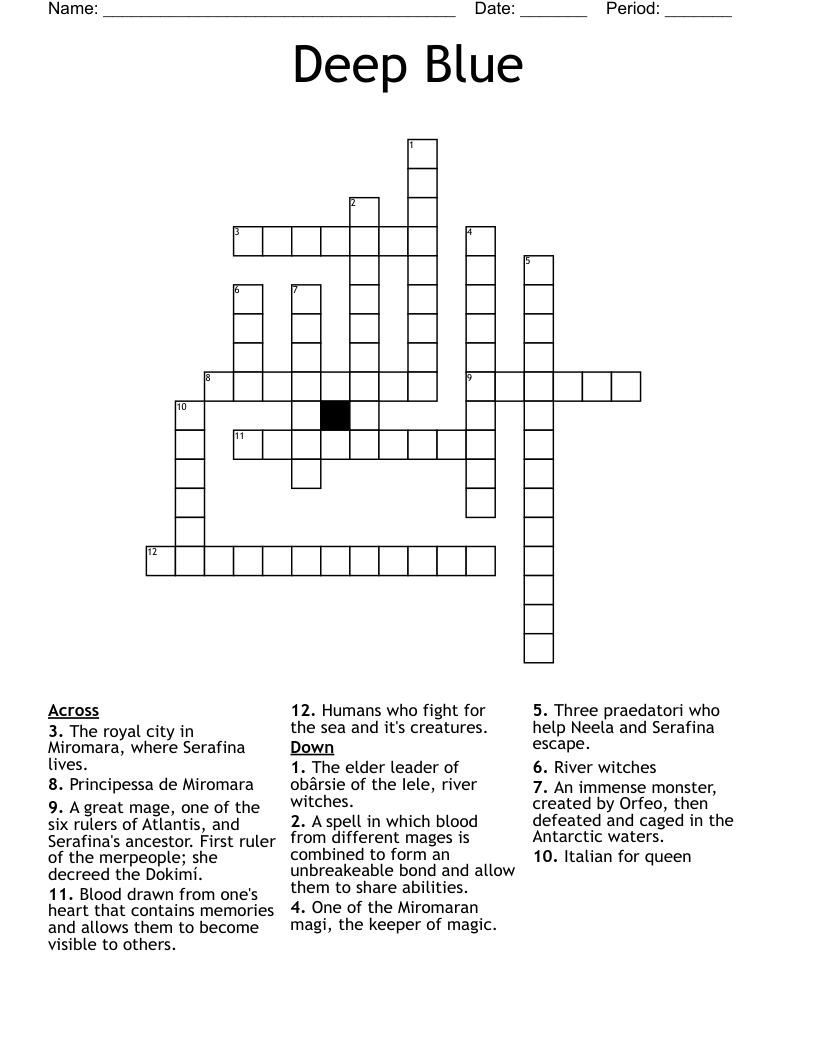 Deep Blue Crossword