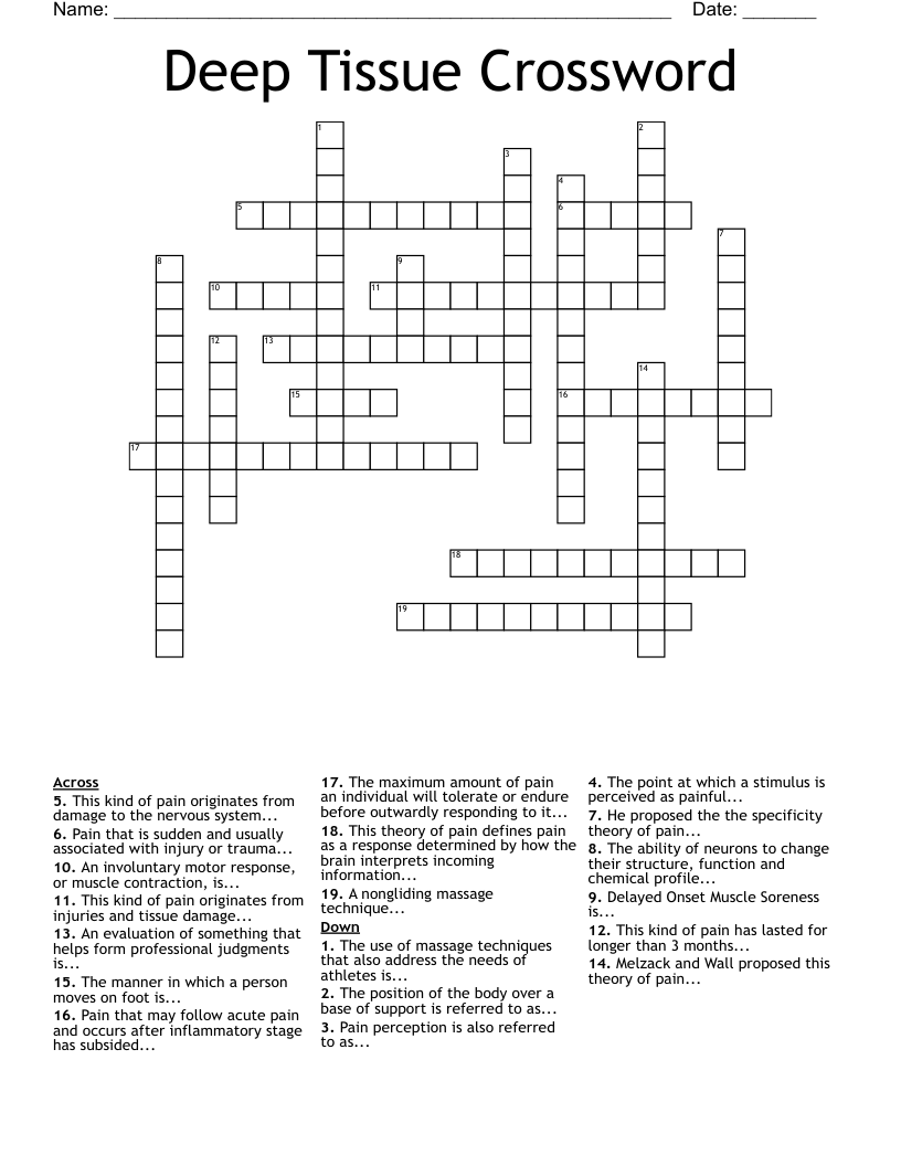 Deep Tissue Crossword