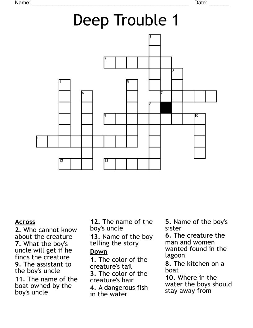 Deep Trouble 1 Crossword