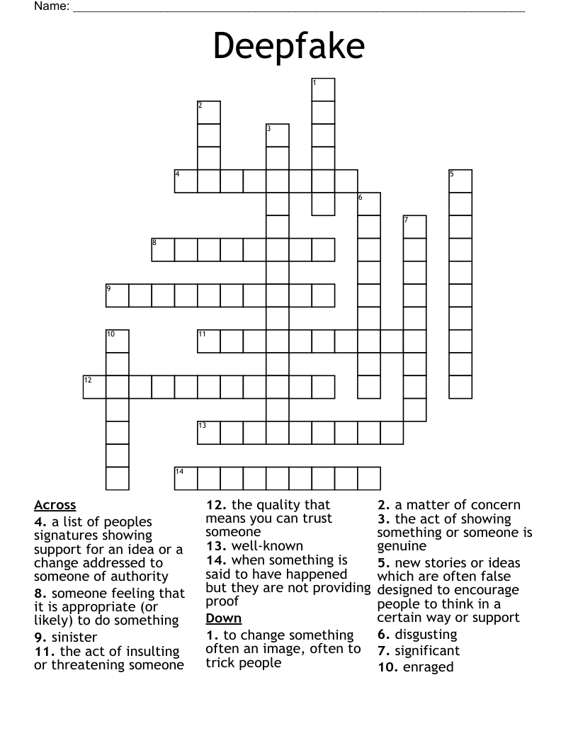 Deepfake  Crossword