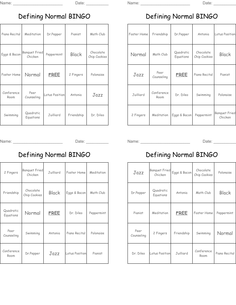 Defining Normal BINGO