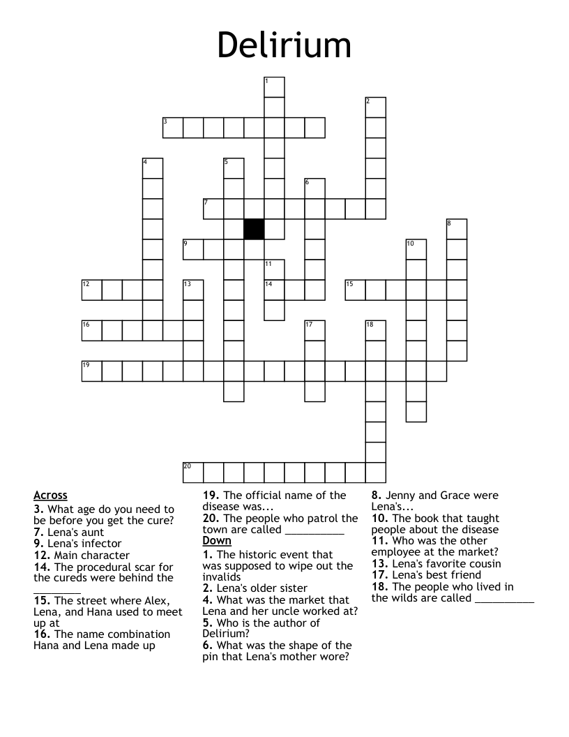Delirium Crossword