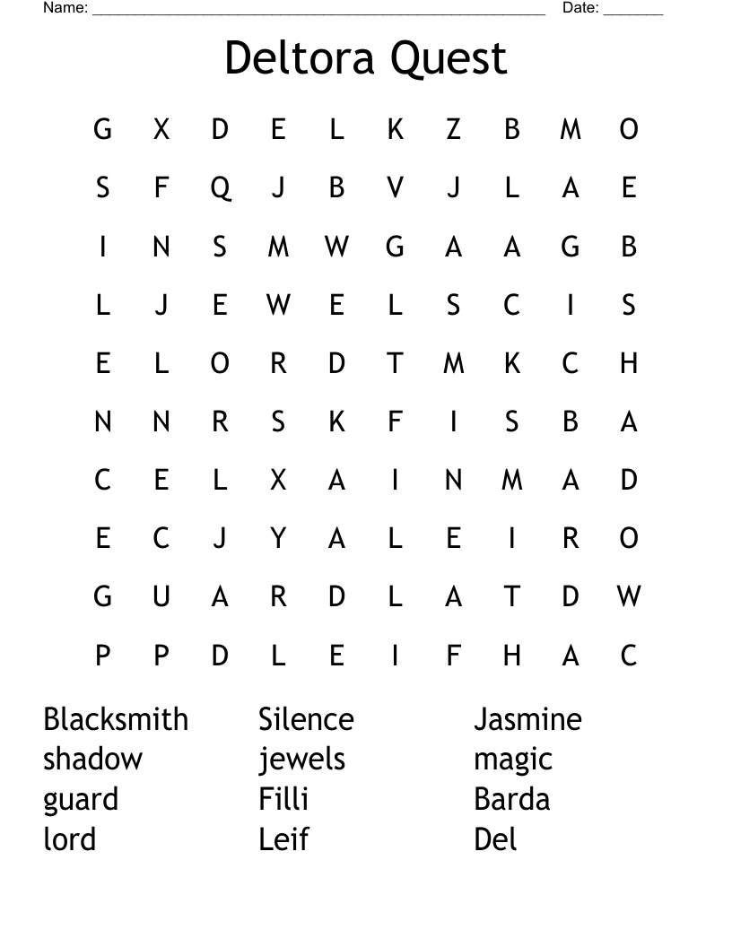 Deltora Quest Word Search