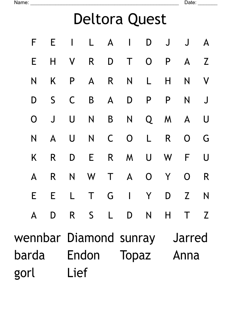 Deltora Quest  Word Search