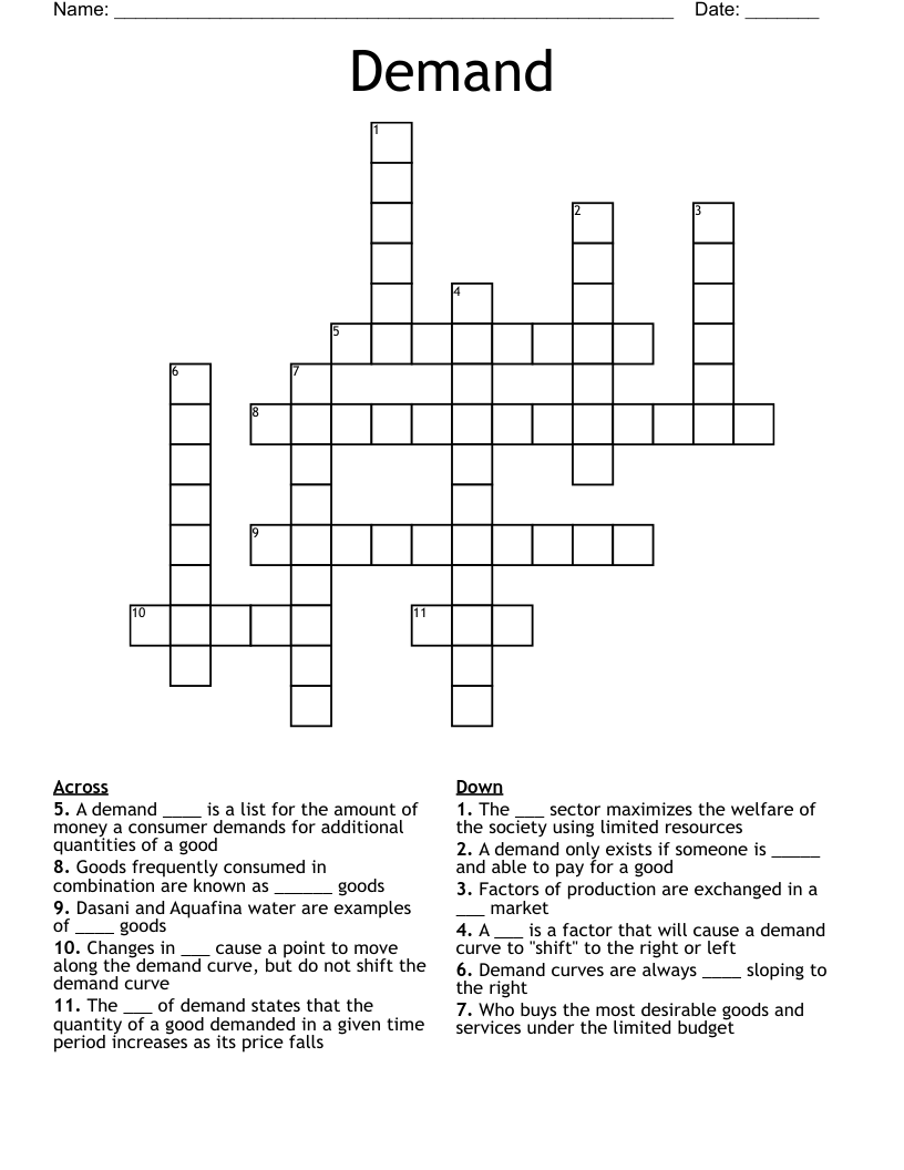 Demand Crossword
