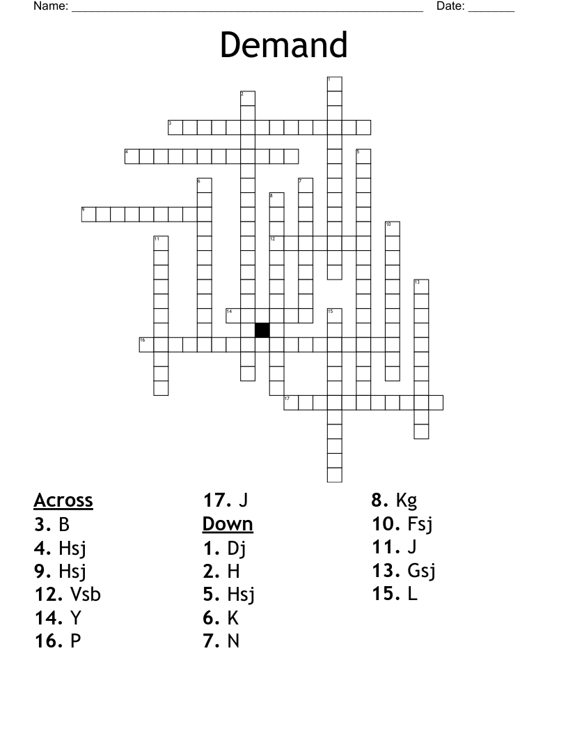 Demand Crossword