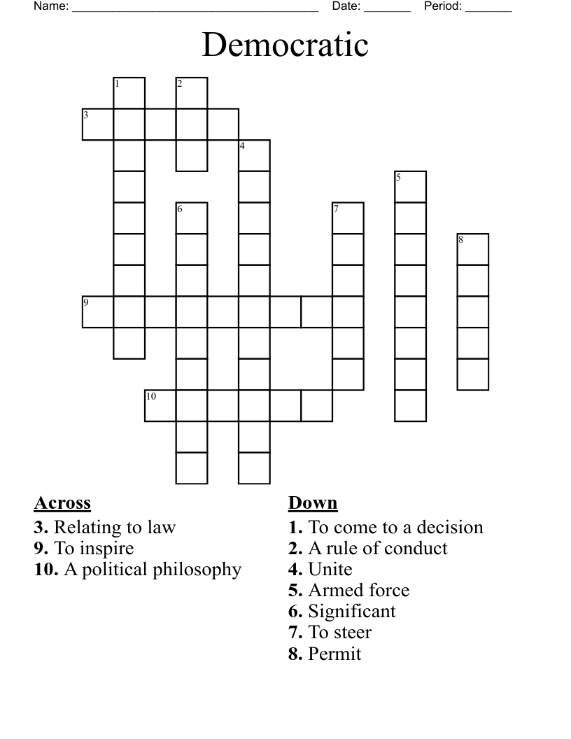 Democratic  Crossword