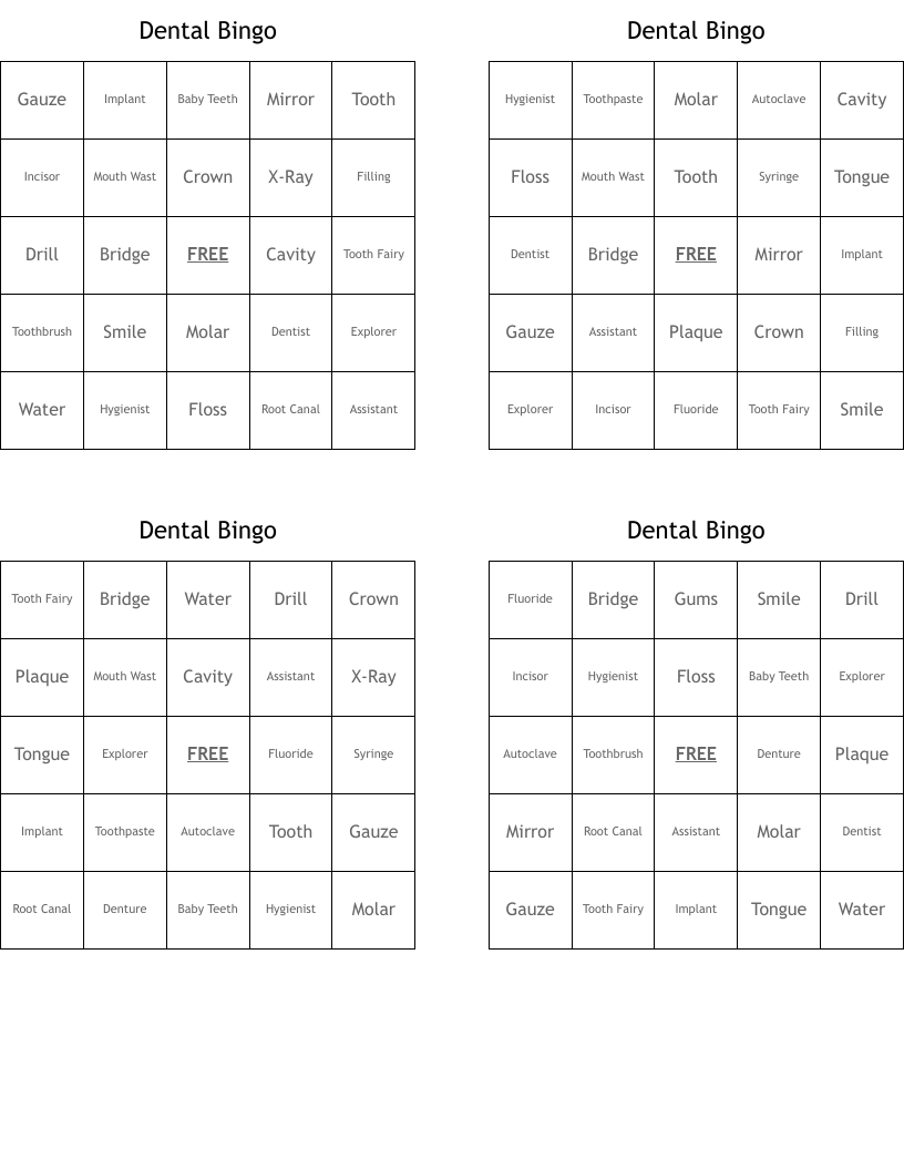 Dental Bingo