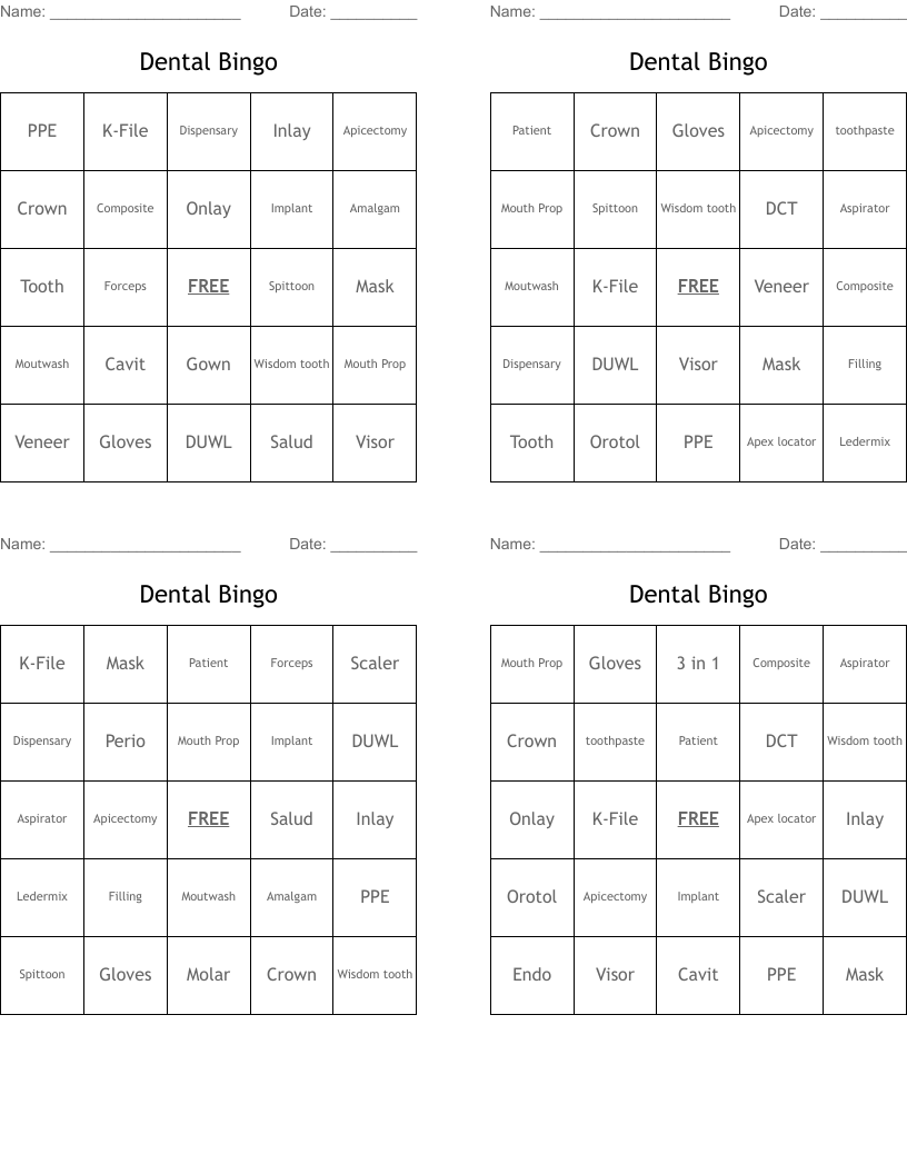 Dental Bingo