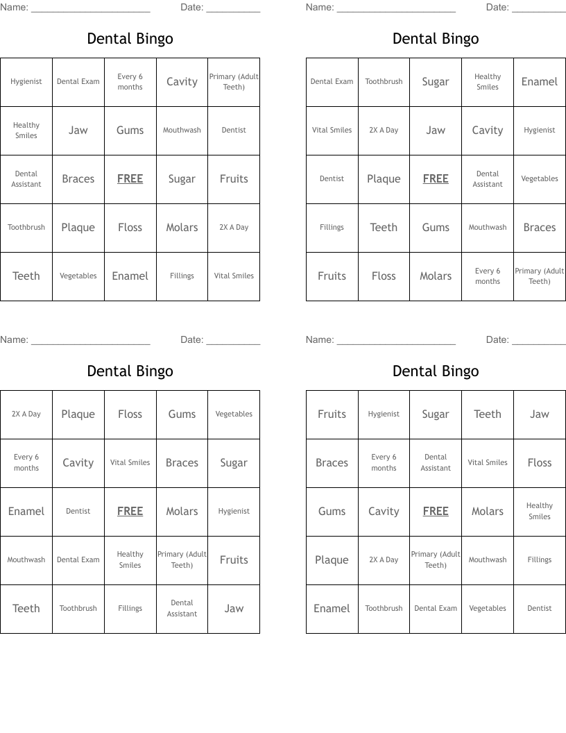 Dental Bingo